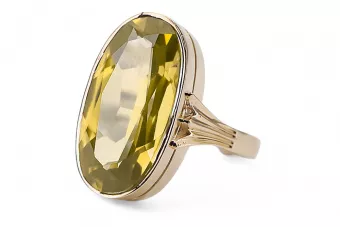 Anneau Artisanat vintage Péridot jaune Or jaune 14 carats vrc113y